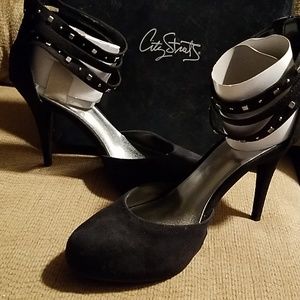 City streets high heels